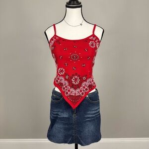 vintage red bandana tank